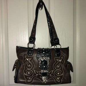 P&G Collection Embellished Concho Handbag Purse